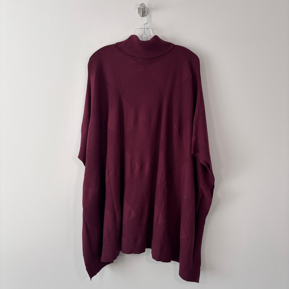 Alfani Women's XL Burgundy Red Turtleneck Poncho Sweater NWT - Picture 4 of 5